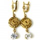 Brass earrings with zirconium ŽA754-1