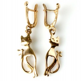Bronze earrings BA269 "Cats" 