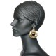 Brass earrings with onyx ŽA500-2