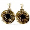 Brass earrings with onyx ŽA500