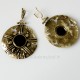 Brass earrings with onyx ŽA500-4