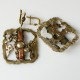 Brass earrings with pure copper strip ŽA-4