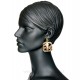 Brass earrings with pure copper strip ŽA-2
