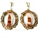 Brass earrings with copper ŽA