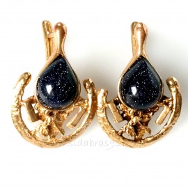 Bronze earrings with Cairo stone BA218