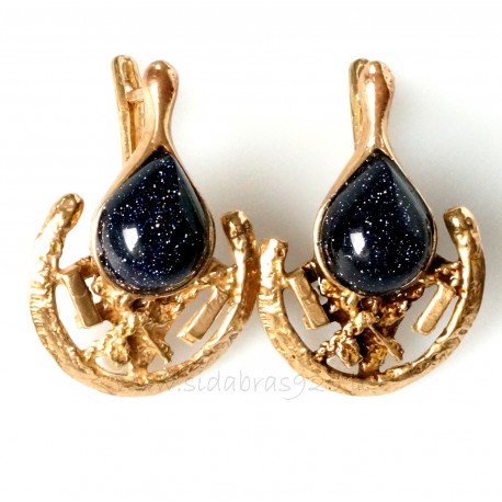 Bronze earrings with Cairo stone BA218
