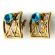 Brass earrings with Zirconium ŽA070-1