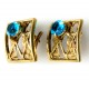 Brass earrings with Zirconium ŽA070-1
