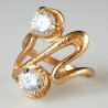 Bronze ring with transparent Zirconium BŽ090