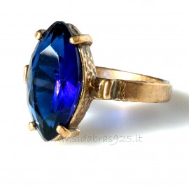 Bronze ring with blue Zirconium BŽ113