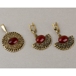 Brass set with Carnelian ZP356ZA355