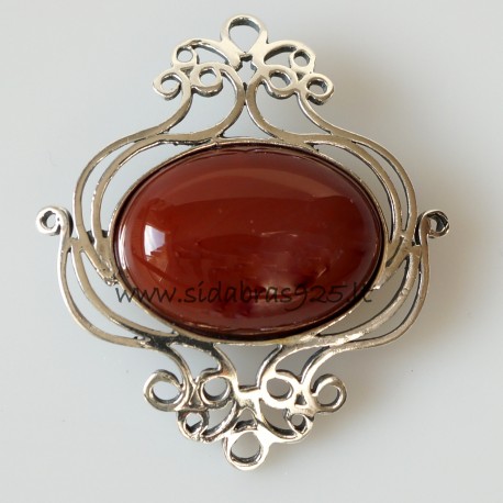 Brooch with Carnelian S111