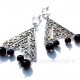 Earrings with Onyx balls A242-3
