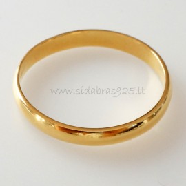 Gilded wedding silver ring ŽAuAg 2.6