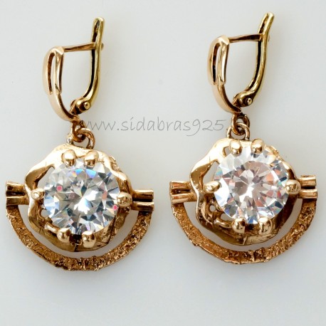  Brass earrings с 12 мм циркония ŽA341