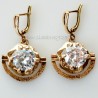 Bronze earrings with 12 mm Zircon BA341