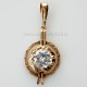 Bronze pendant with white 12 mm zircon BP342-1