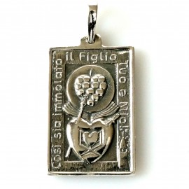 Pendant religious medallion "Two Hearts" P753