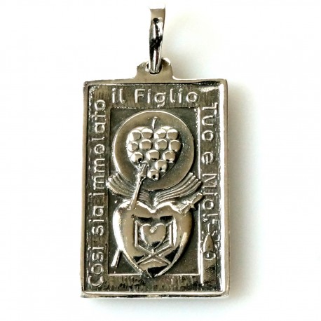 Pendant religious medallion "Two Hearts" P753