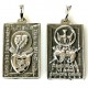 Pendant religious medallion "Two Hearts" P753-3