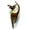 Brass brooch "Mustache cat"