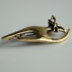 Brass brooch "Mustache cat"-2