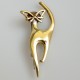 Brass brooch "Mustache cat"-3