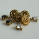Brass earrings openwork with black zircon ŽA-4