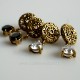 Brass earrings openwork with black zircon ŽA-5