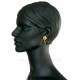 Brass earrings openwork with black zircon ŽA-2
