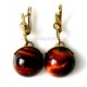 Brass earrings with ox stone ŽA764-1