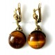 Brass earrings with tiger eye ŽA764-1