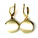 Brass earrings with gray cat eye ŽA764-1