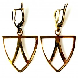 Brass earrings ŽA"Trys trikampiai"