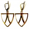 Brass earrings ŽA"Trys trikampiai"