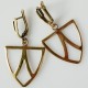 Brass earrings ŽA"Trys trikampiai"-3
