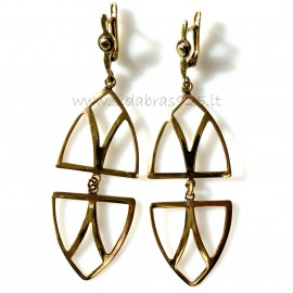 Brass earrings ŽA "6 trikampiai"