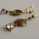Brass earrings with zirconium ŽA754-3