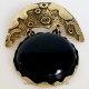 Brass pendan with a blue cat's eye stone. ŽP620-3