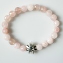 Bracelet MALA rose quartz 21 beads and star AP738