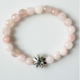 Bracelet with rose quartz and star AP738