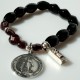 Rosaries bracelet with Onyx and Garnet AP751-3