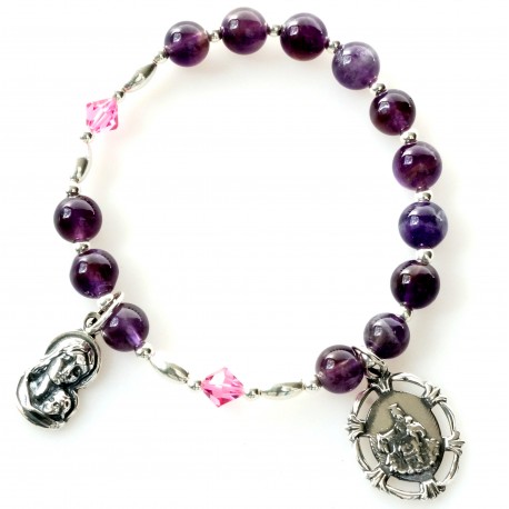 Rosaries - bracelet with Swarovski and Amethyst