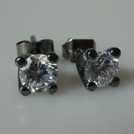 Earrings black with Zirconium A253