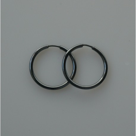 Earrings Hoop small black with bubble "Dirvolika ARJ-2,0 cm"