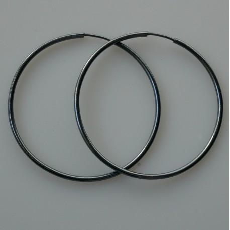 Earrings Hoop black large with or without bubbles "Laumė ARJ-5 cm"