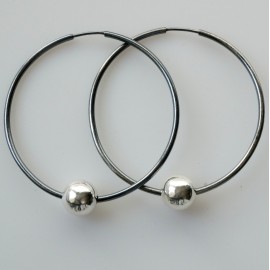 Earrings Hoop black large with or without bubbles "Laumė ARJ-5 cm"