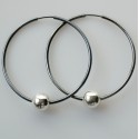 Earrings Hoop black large with or without bubbles "Laumė ARJ-5 cm"