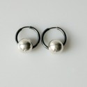 Earrings Hoop mini black with bubble "Austėja ARJ-1.5 cm"