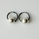 Earrings Hoop small black with bubble "Austėja ARJ-1.5 cm"-1